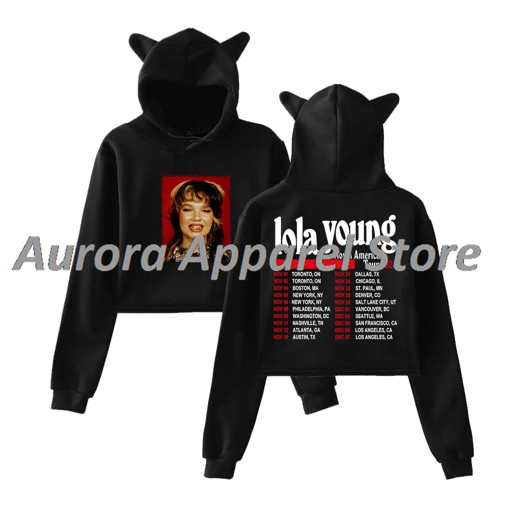 

Lola Young One Thing Tour 2025 Merch пуловер женская толстовка с кошачьими ушками футболка с длинными рукавами женская одежда