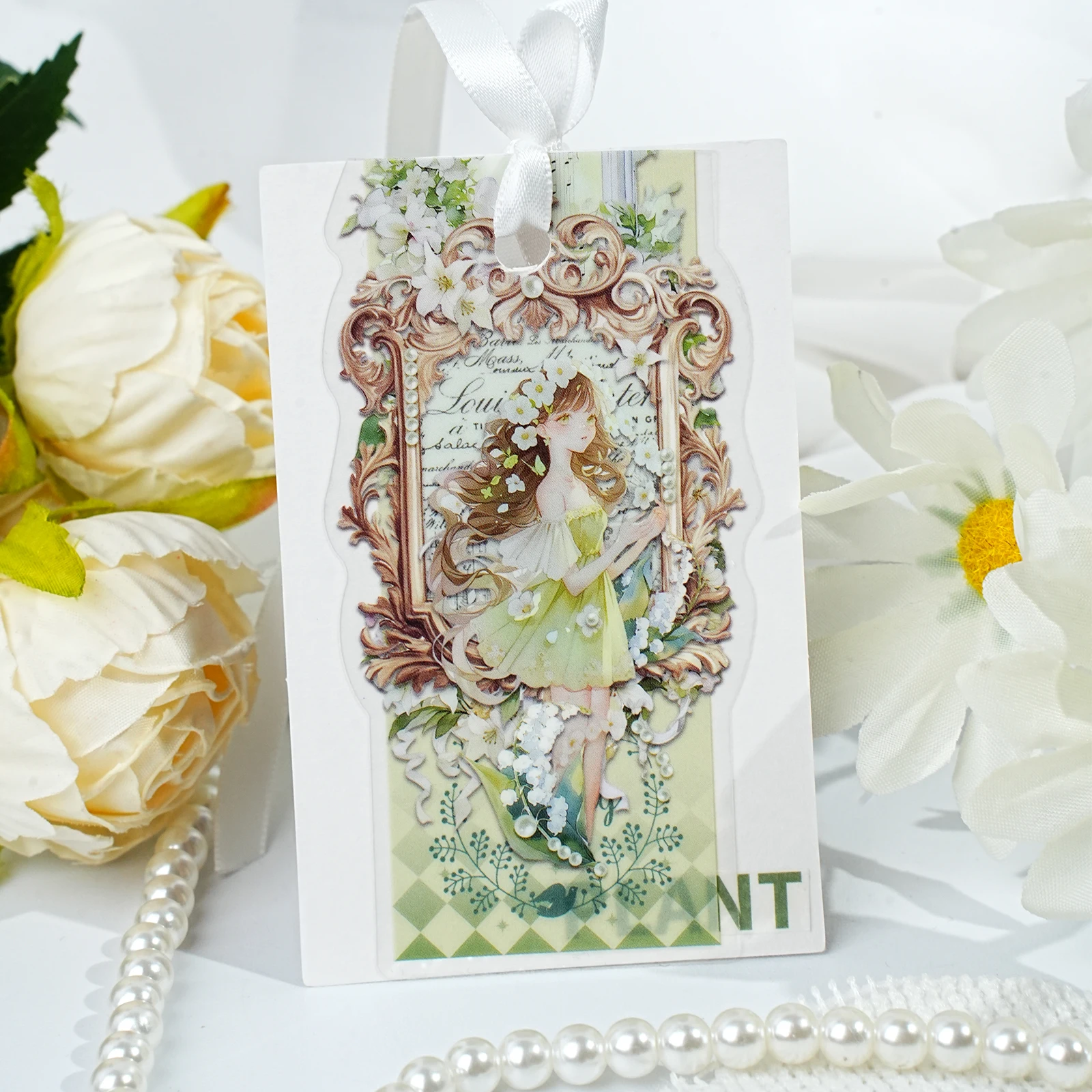 10 sztuk naklejek z zakładkami Green Field Forest Fairy do ręcznie robionych albumów, dekoracji DIY, książek i przyborów szkolnych