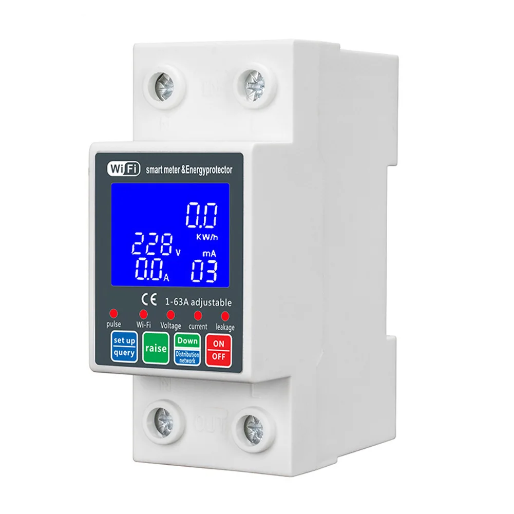 WiFi For Tuya For Smart Water Motor Controller 63A AC230V With Leakage Protection Bidirectional Metering For Remote For Access S