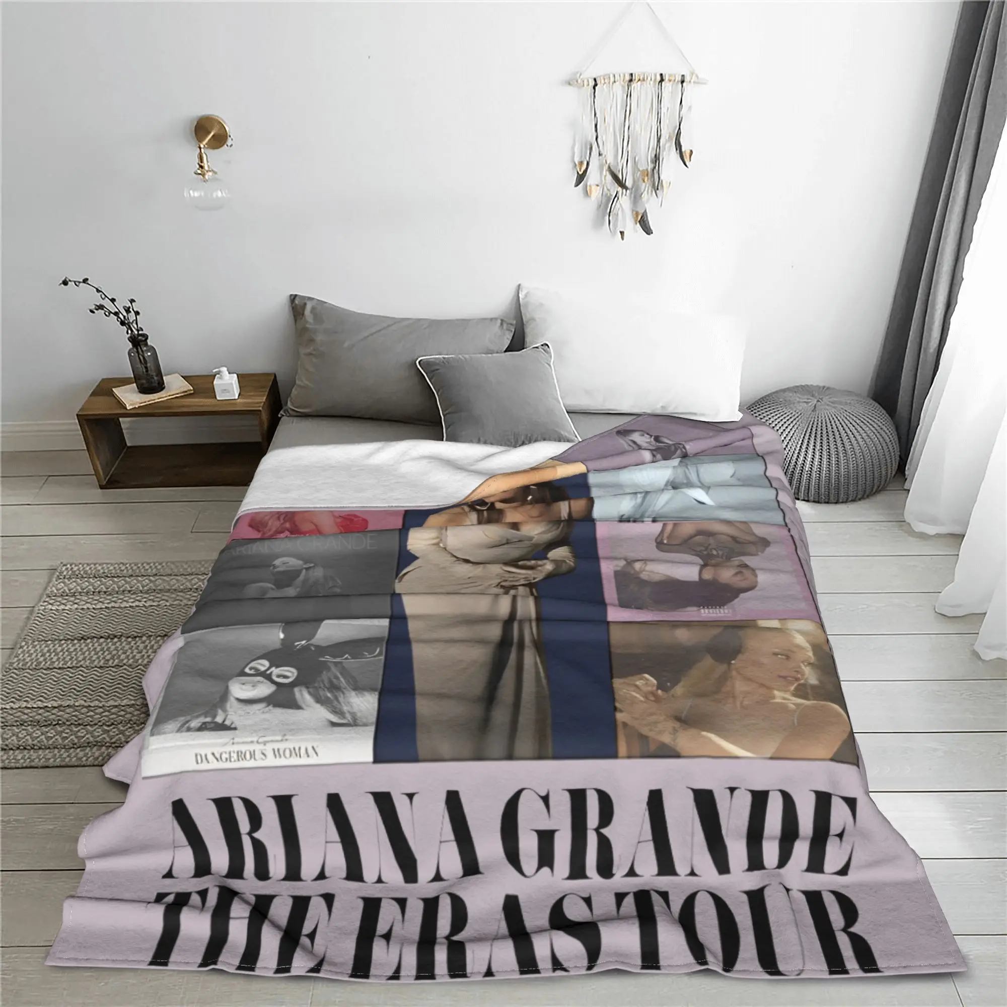 Arianas Grands Pop Singer Blanket Fleece Print  Portable Soft Throw Blankets for Home Couch Plush Thin Quilt