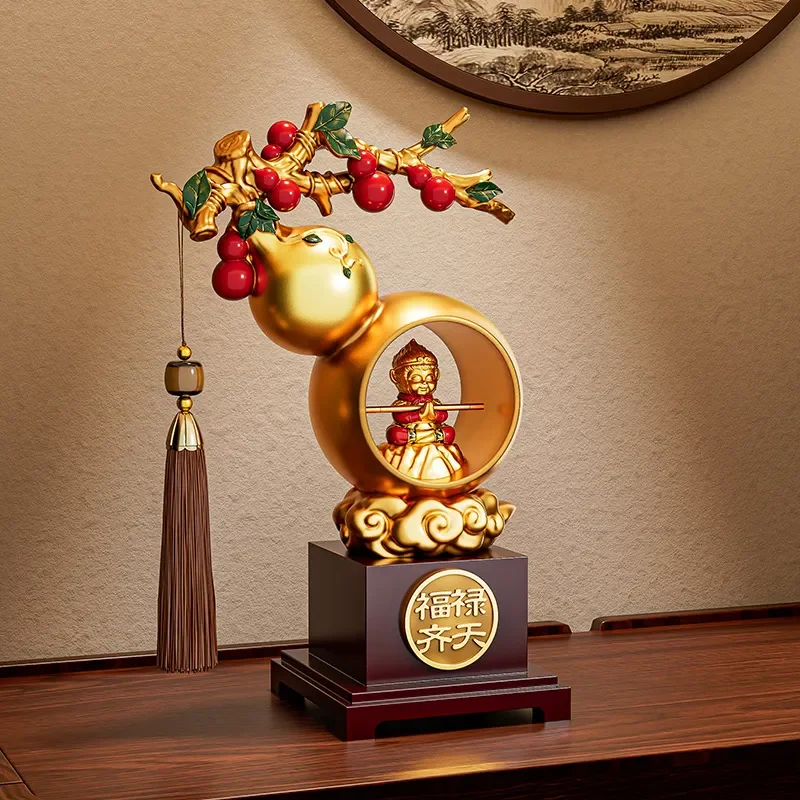 New Chinese Creative Gourd Handicraft Ornament Living Room Decor Housewarming Gift Moving Present Home Decoration