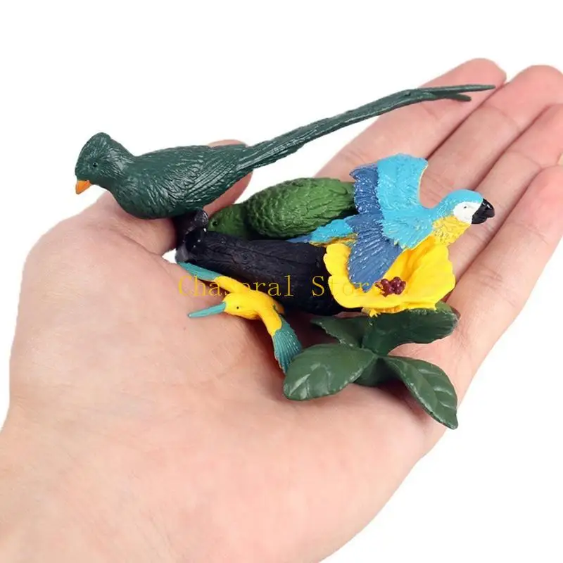 

E7CE Trick Plastic Made Realistic Bird Figurines Toy Gift Cake Toppers