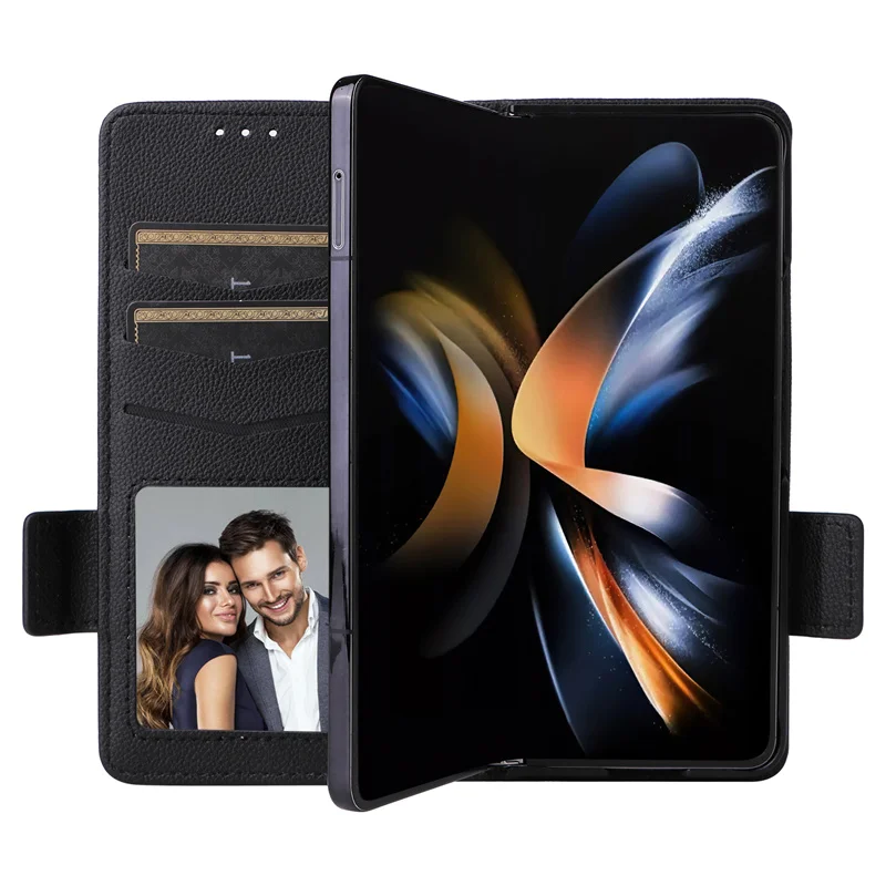 For Samsung Galaxy Z Fold 5 4 3 2 Luxury Flip PU Leather Wallet Lanyard Stand Case Galaxy Z Fold5 Fold4 Fold3 Fold2 Phone Case