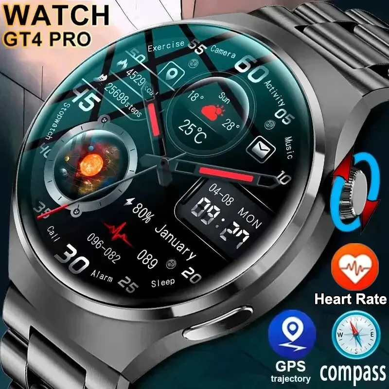 

2024 New GPS Smart Watch Men For Huawei GT4 Pro 360*360 HD Screen Heart Rate Bluetooth Call NFC IP68 Waterproof Sport Smartwatch