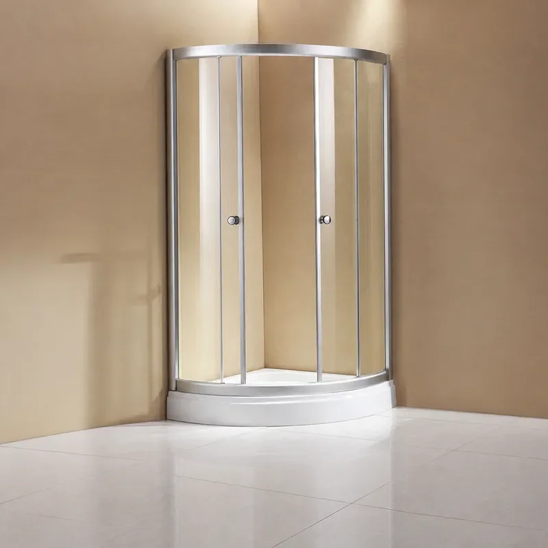 Sannora Curved Tempered Glass Shower Door Bathroom Wet and Dry Separation Partition Integral Shower Enclosure