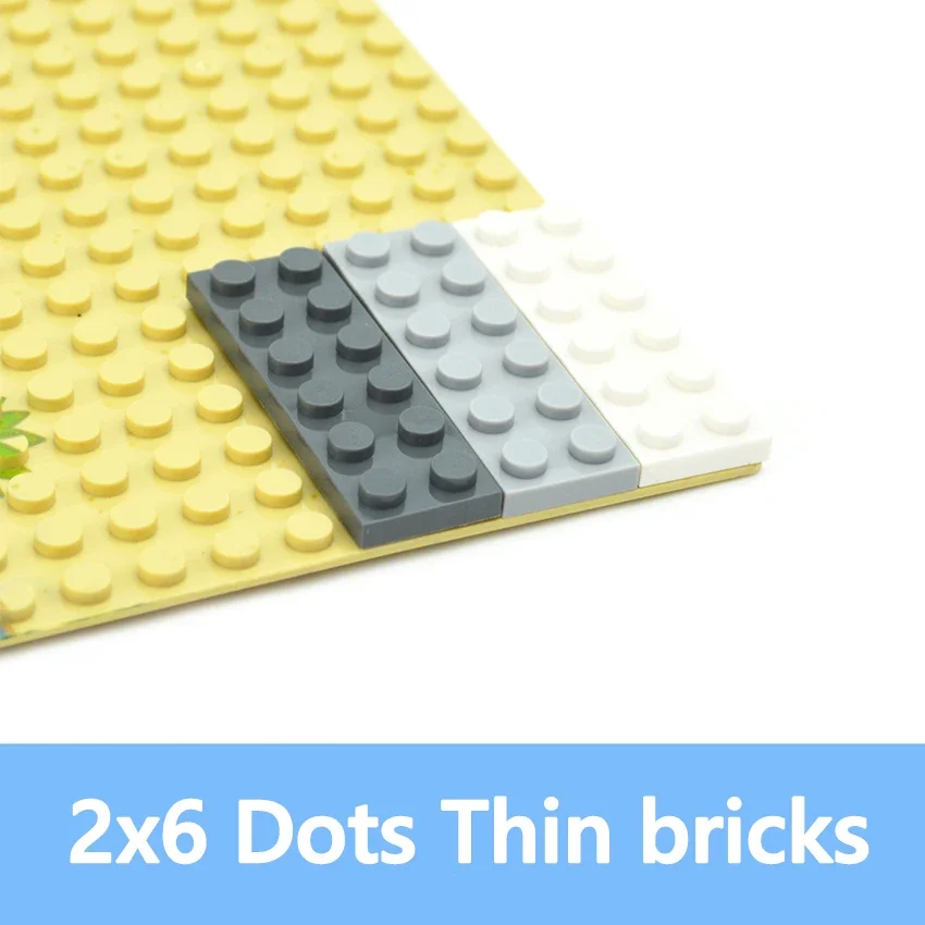 DIY Building Blocks Size 2*6 Dots Thin Figures Bricks 2x6 Dots 58PCS Compatible With 3795 Educational Creative Toys for Children