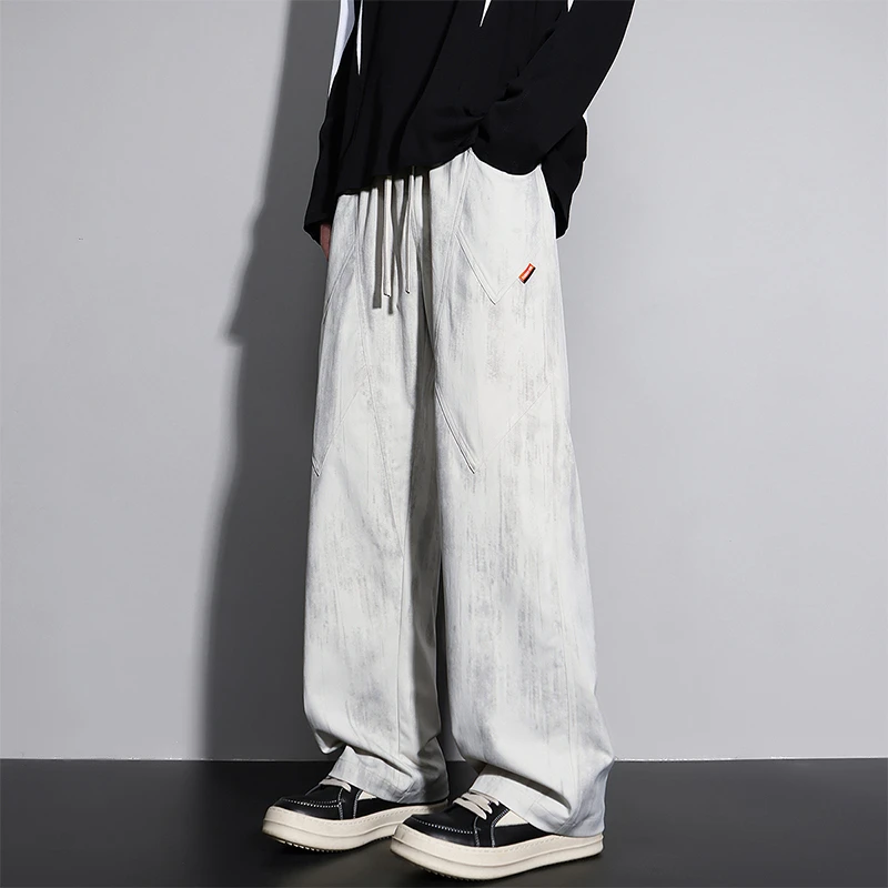 

2026 Street Workwear Men's Sports 6xl Large Size Pants Y2k Loose Straight-cut Casual Pants Windproof Casual Pants