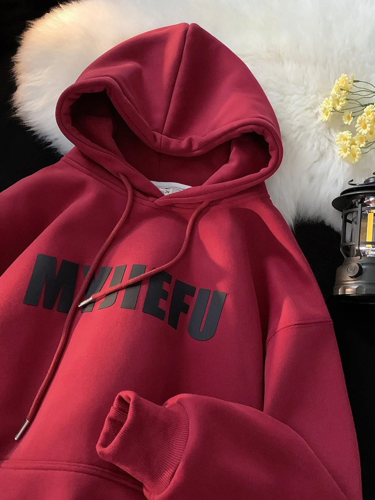 

Красная плотная износостойкая толстовка с капюшоном Dragon Year для мужчин, весна-осень 2024, новая модель в американском ретро-стиле, модная повседневная куртка свободного кроя