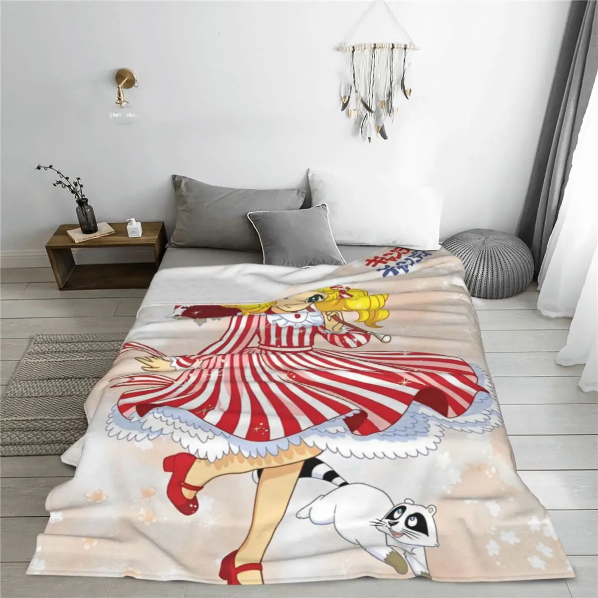 Candy Candy Manga Anime Cute Fleece Throw Blankets Kawaii Japanese Blankets for Sofa Travel Lightweight Bedspread