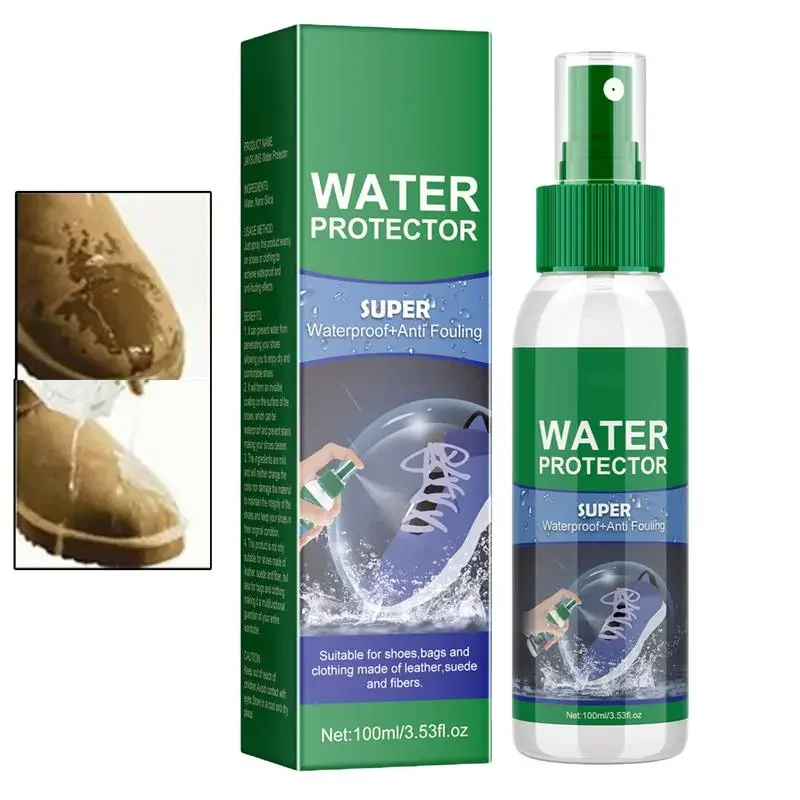 Shoe Waterproof Spray Rain and Stain Shoe Protector Spray 100ml Leather Boots Shield Liquid for Traveling Camping Walking
