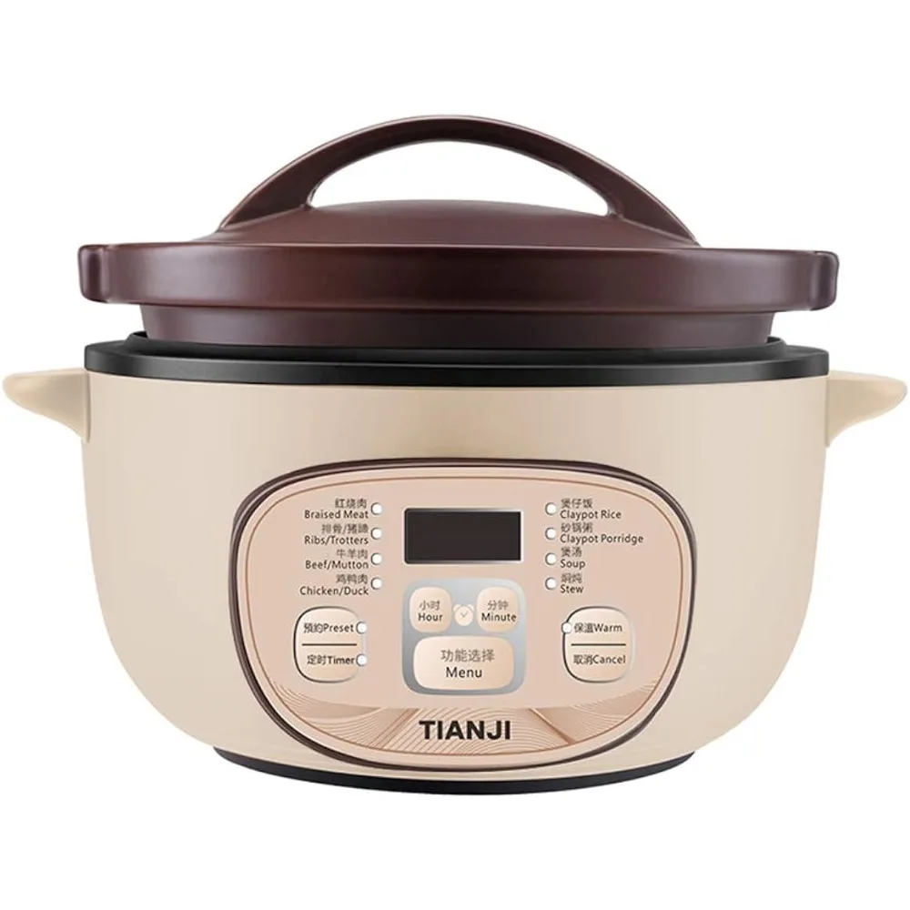 

Cooker for Claypot Rice and Casserole Porridge, Ceramic Casserole Cooking Pot with Unglazed Porcelain, Suitable for Stove, 3L