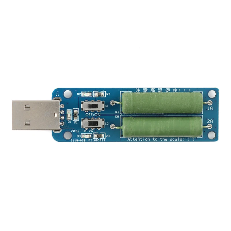 Resistenza USB carico elettronico con interruttore regolabile 3 corrente 5V Tester di resistenza 3A/2A/1A con LED