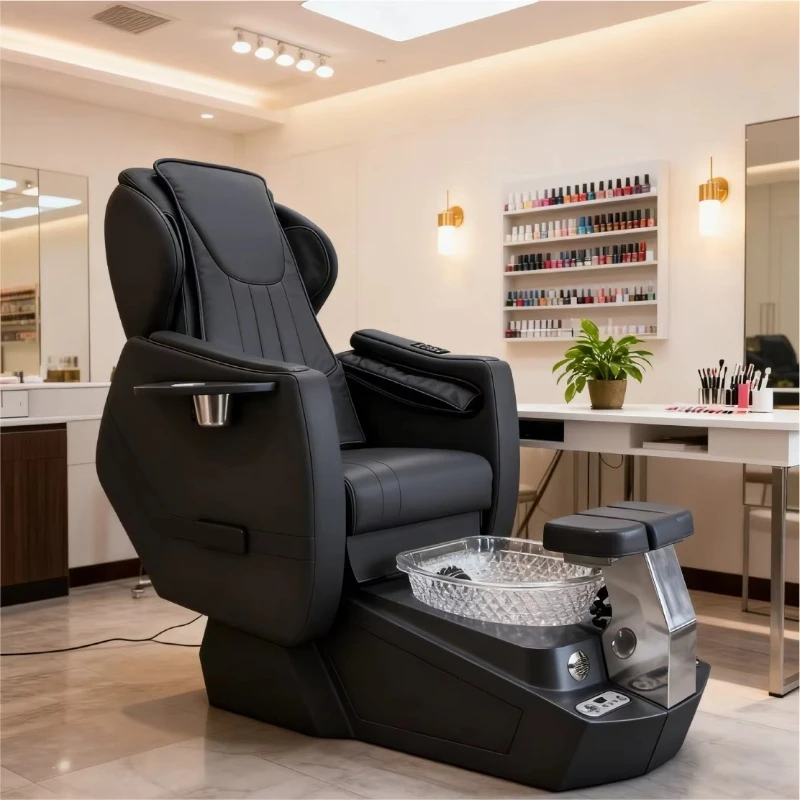 Salon High End Reclining Foot Spa Pedicure Chair Luxury Stainless Steel Manicure Pedicure Chairs with Massage