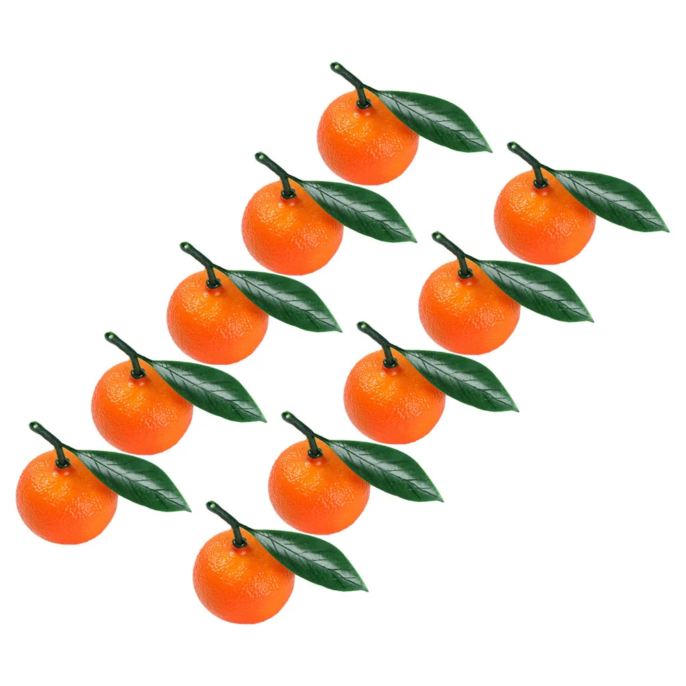 10 Pcs Oranges Decorative Fake Fruits Props Scene Adornment Pvc Model Artificial Models