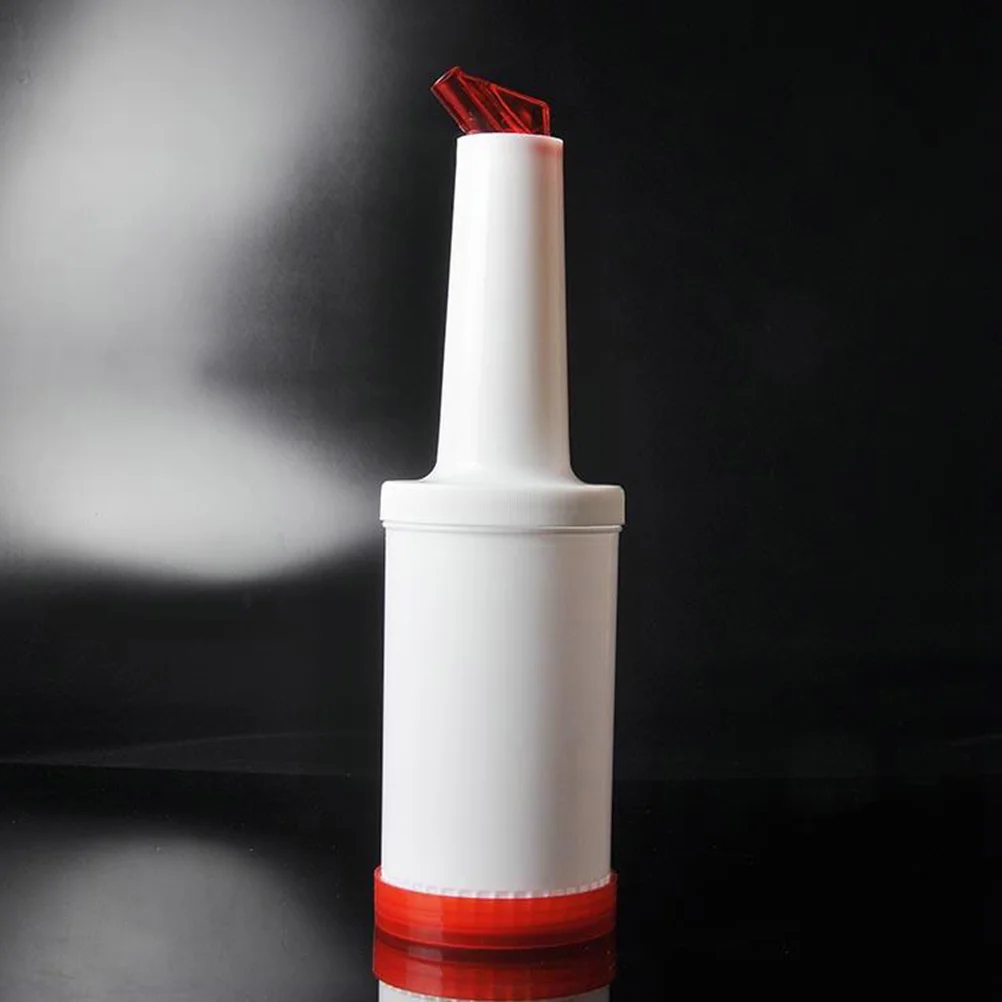 6Pcs 1L Drink Spout Pitcher Juice Bar Pour Bottles Plastic Go Containers Jug Bartender Accessories Fruit (Random color)