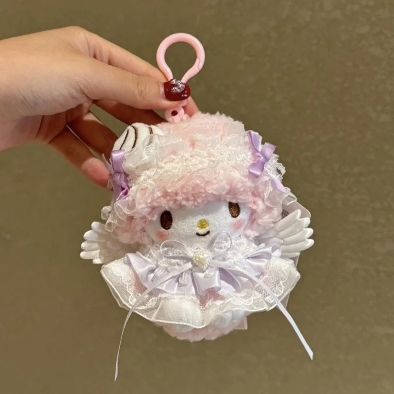 Sanrio Klavier Cartoon Weiches Plüschtier Engel Set Kleid Schlüsselanhänger Autoschlüssel Zubehör Handtasche Rucksack Dekoration Mädchen Weihnachtsgeschenk