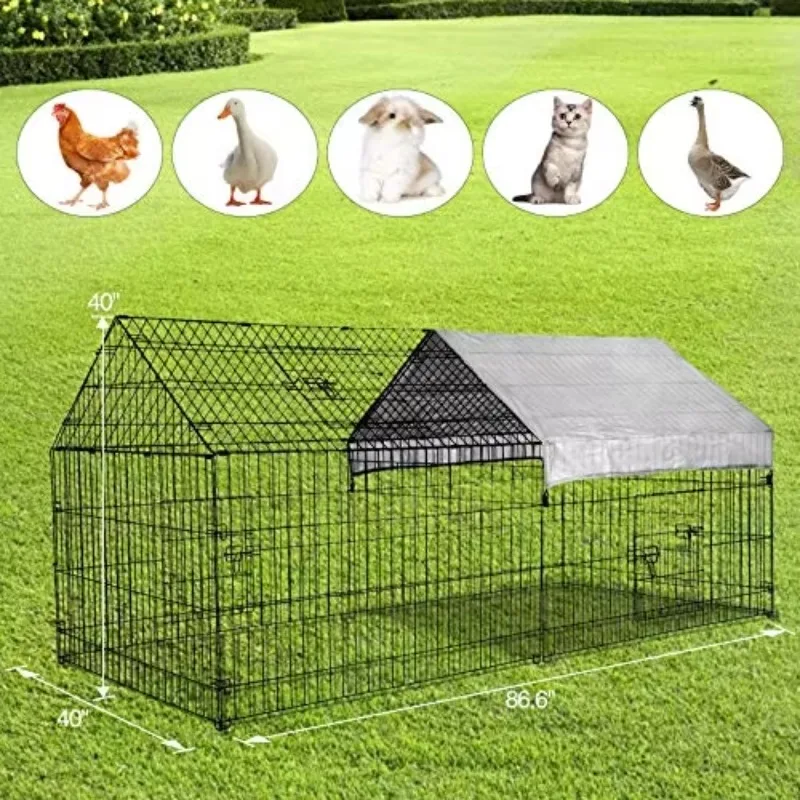 

Outdoor 87" Large Kennel Crate Pet Enclosure Playpen Run Cage House W/Cover Dog Cage