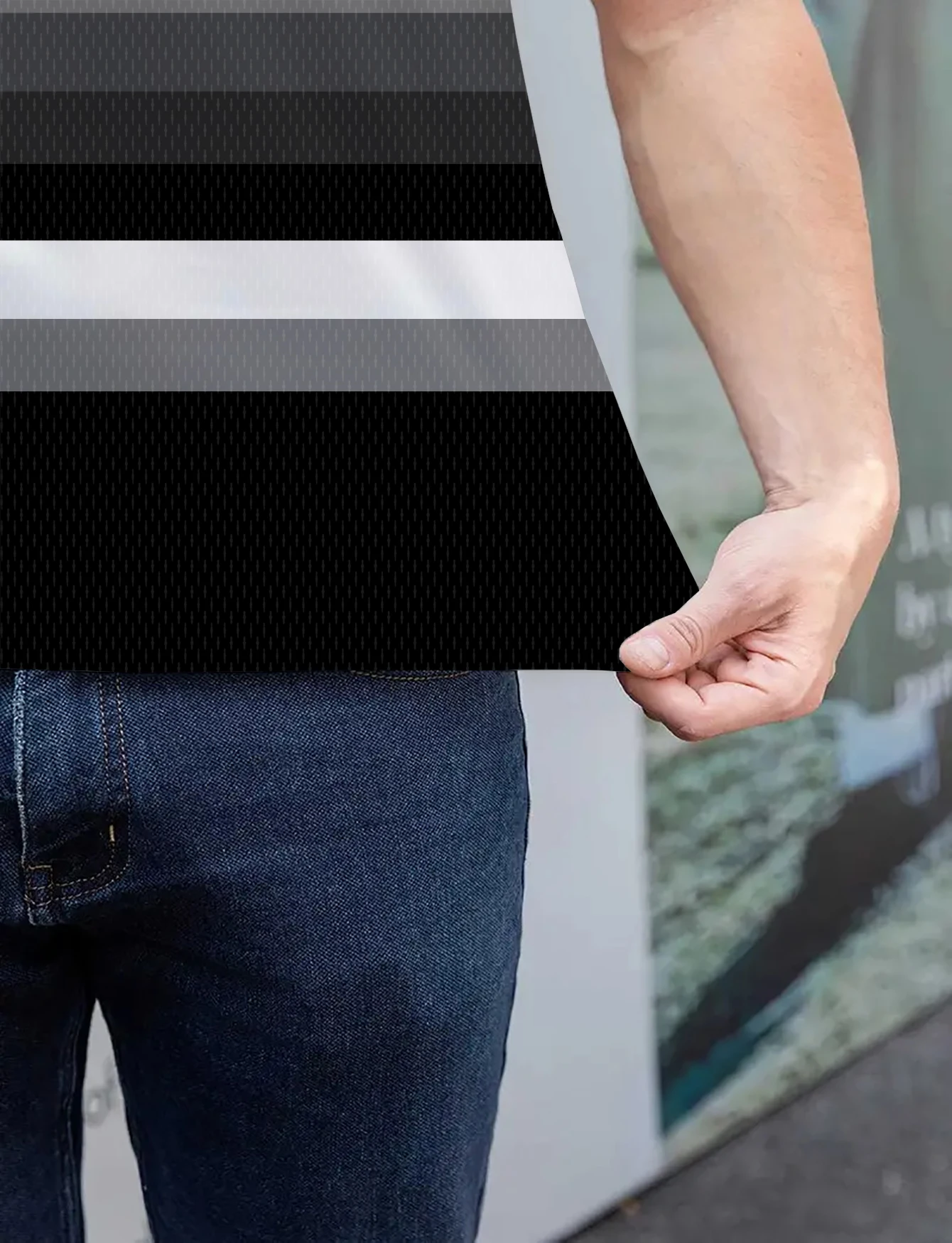 أزياء مخطط منقوشة الرجال Polos تي شيرت الصيف قصيرة الأكمام المطبوعة الشارع الاتجاه بولو #3