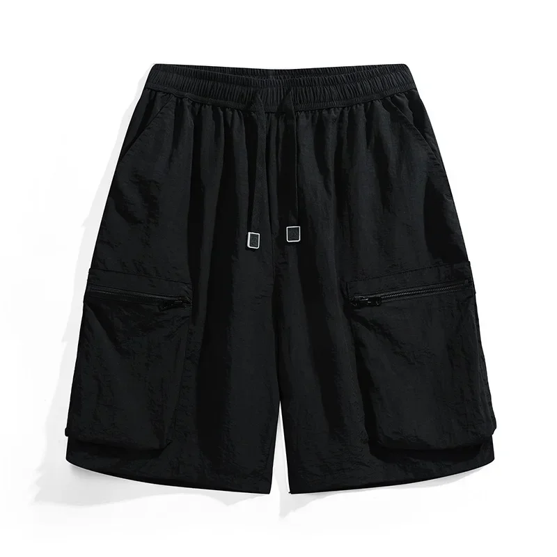 Ice Silk Nylon Men's Shorts Quick Dry Bermuda Male Extra Big Size 12XL Summer Light Multi Pocket Large Plus Sport Cargo Breeches