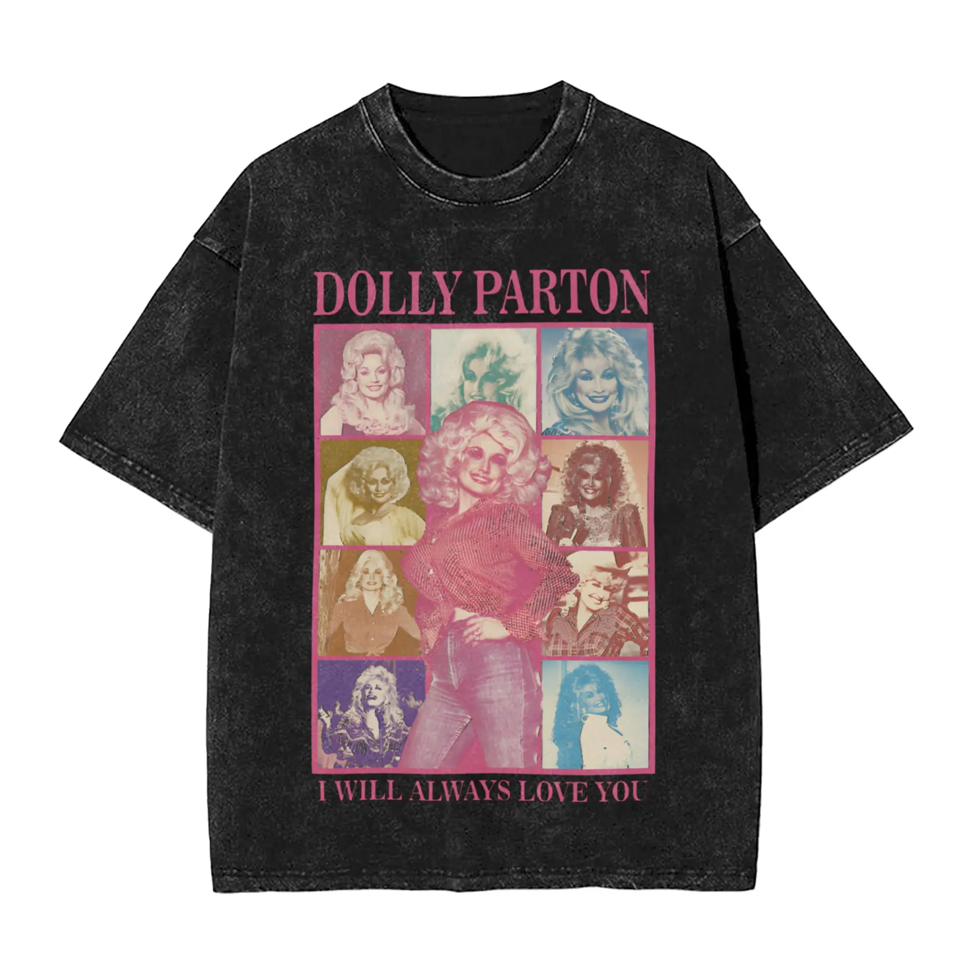 Printed RIP Dolly Parton Washed Shirts Outfit Harajuku T-Shirt  for Men Women Tees
