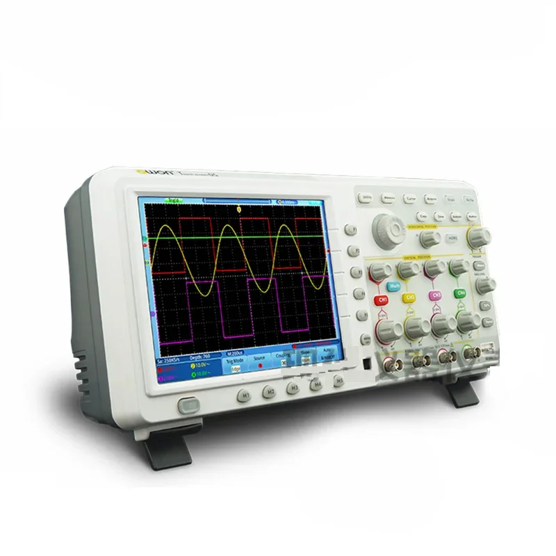 Owon TDS8104 100MHz, 2GS/s, 7,6Mpts, osciloscópio digital com tela sensível ao toque de 4 canais