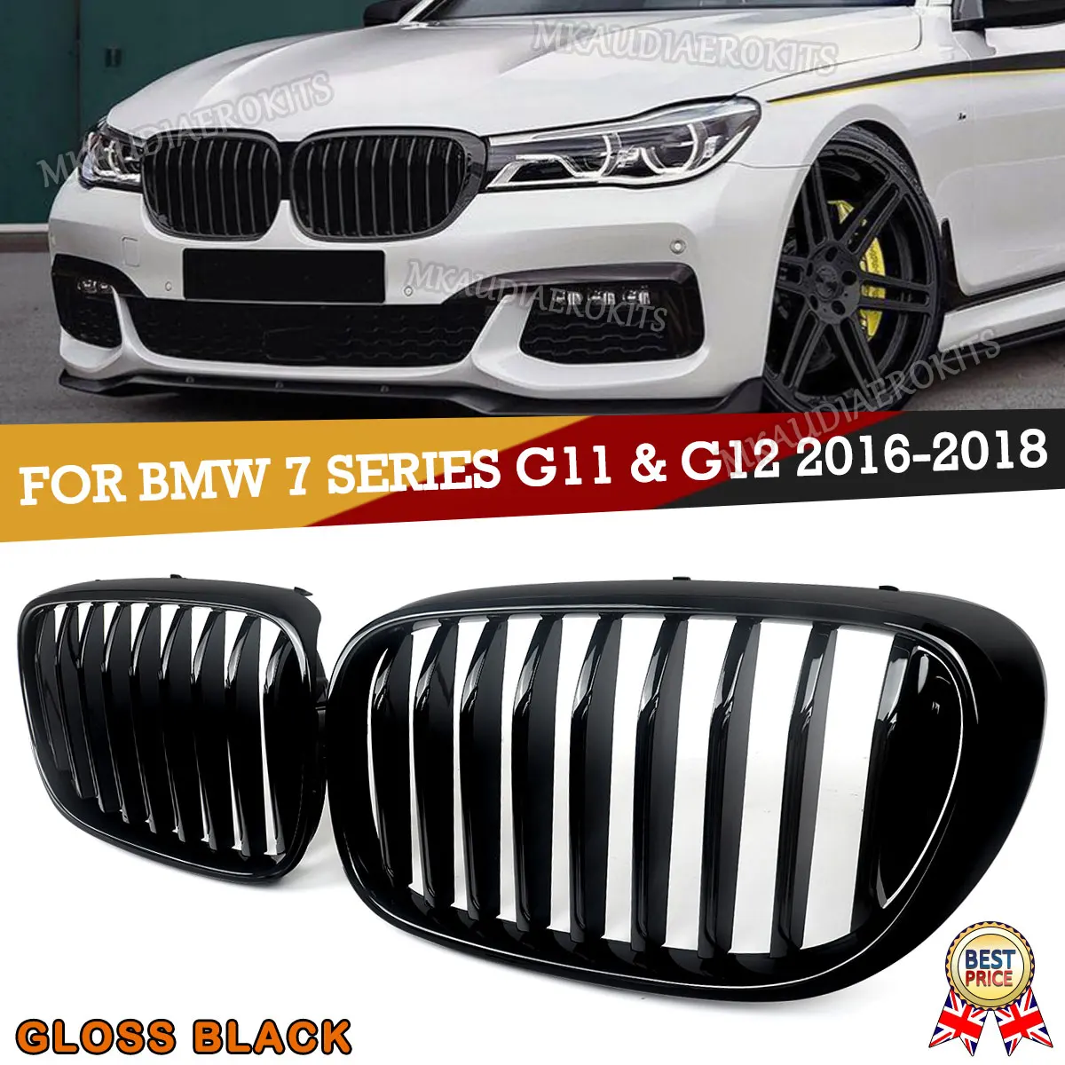 SAIQINGSP 1 Pair of front grill BMW 7-Series G11 / G12 pre-facelift 2016 - 2018 Car Accessories Tools