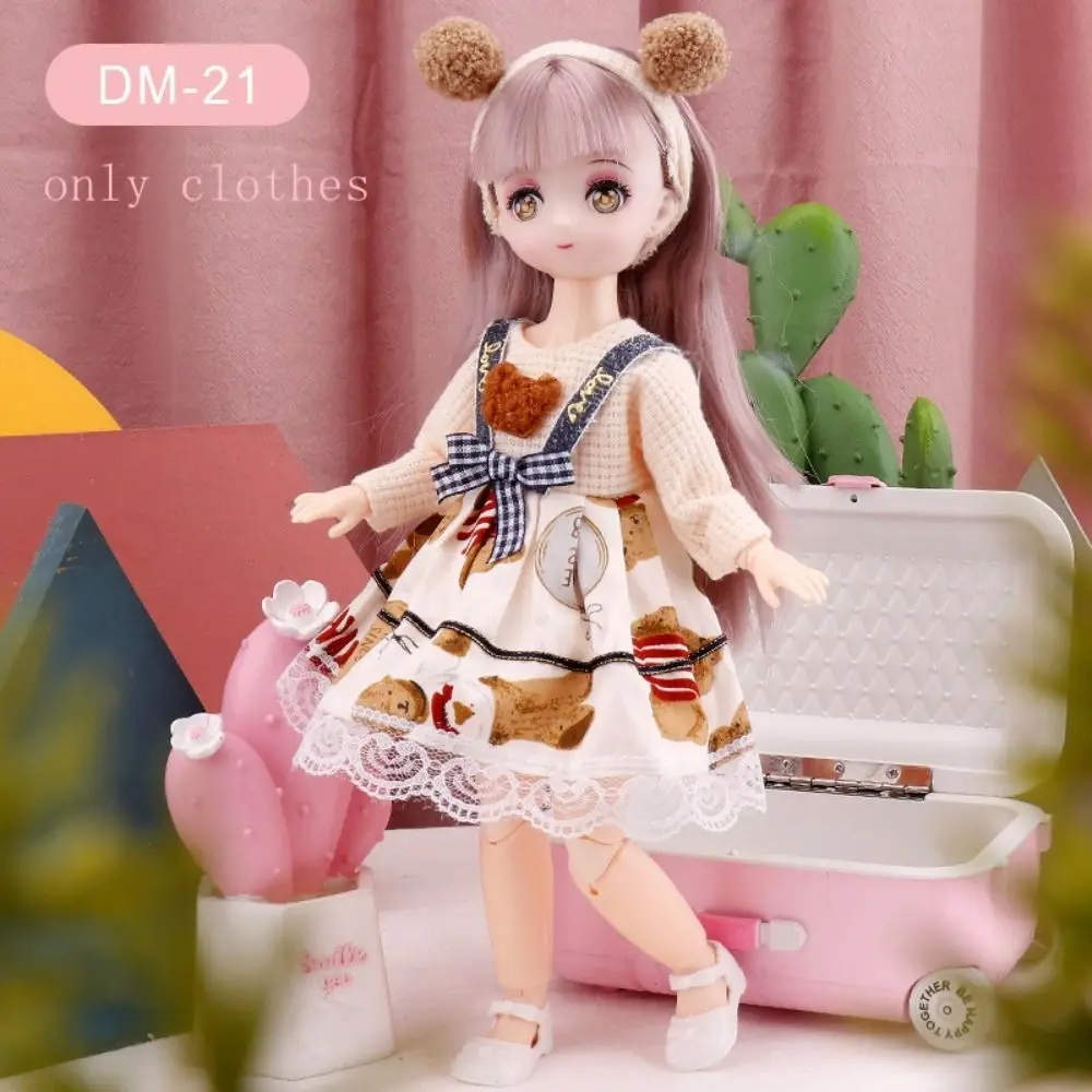 스커트 30cm BJD 인형 옷 화려한 귀여운 1/6 BJD 인형 옷 움직이는 몸 귀여운 11인치 BJD 인형 드레스 면 인형