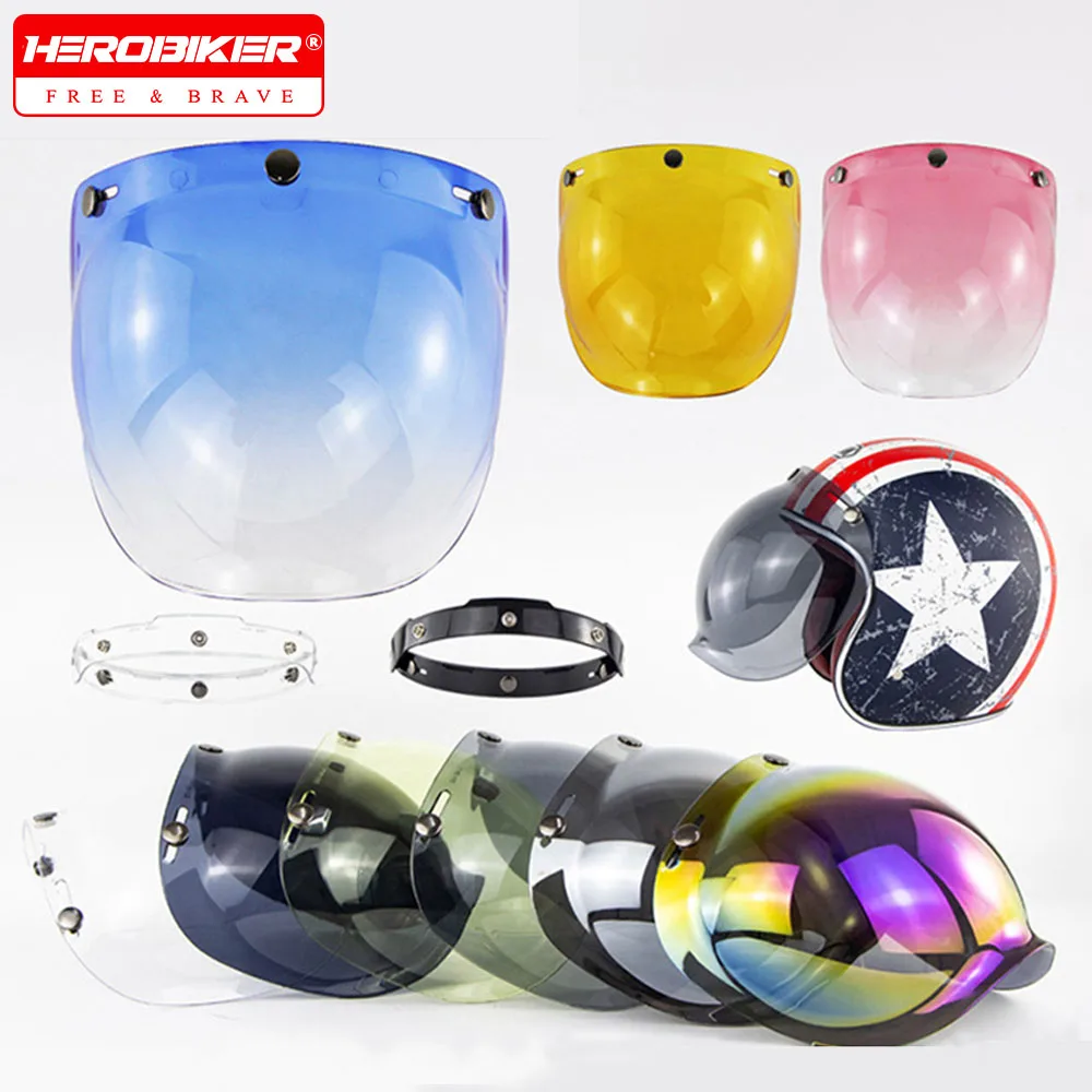 

Motorcycle Helmet Visor Windshield Motocross Helmet Shield Retro Moto Helmet Lens Motor Windproof Lens Visors Helmet Accessories