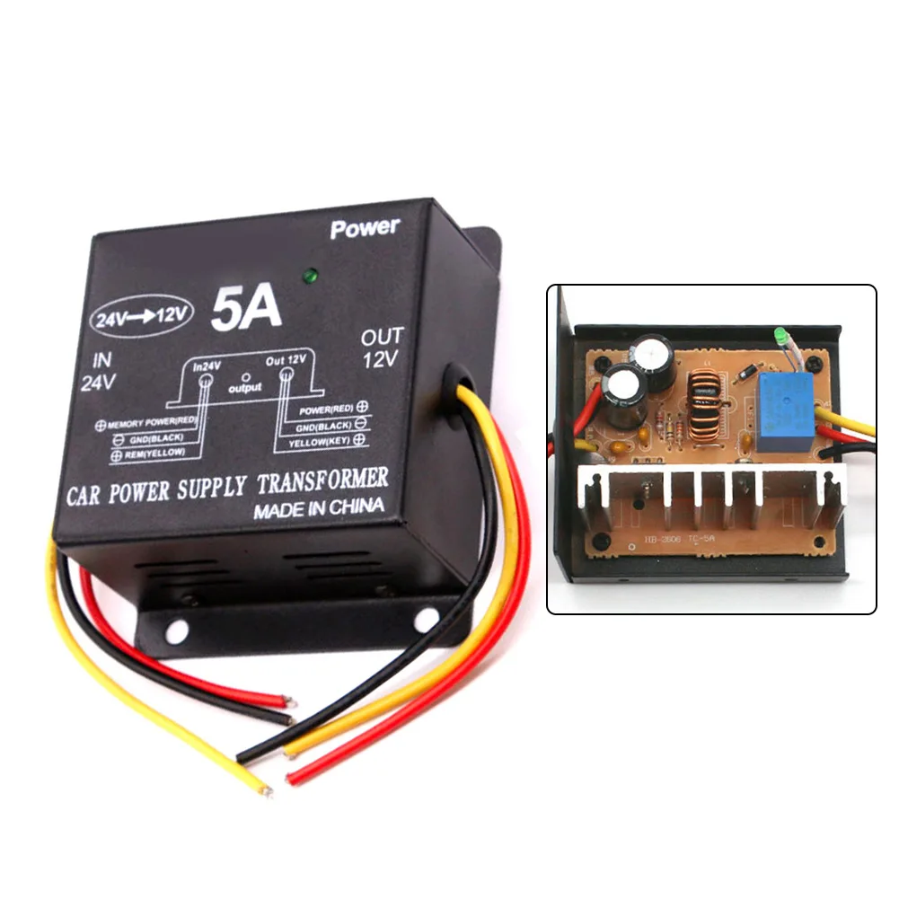 

Преобразователь мощности, встроенный преобразователь постоянного тока от 24 В до 12 В, автоматический редуктор напряжения, трансформатор 5 А для грузовика