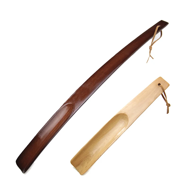 1 PC Durable Professional Wooden Shoe Horn Professional Shoe Spoon Home Tools Long Handle Shoehorn Useful Shoe Lifter