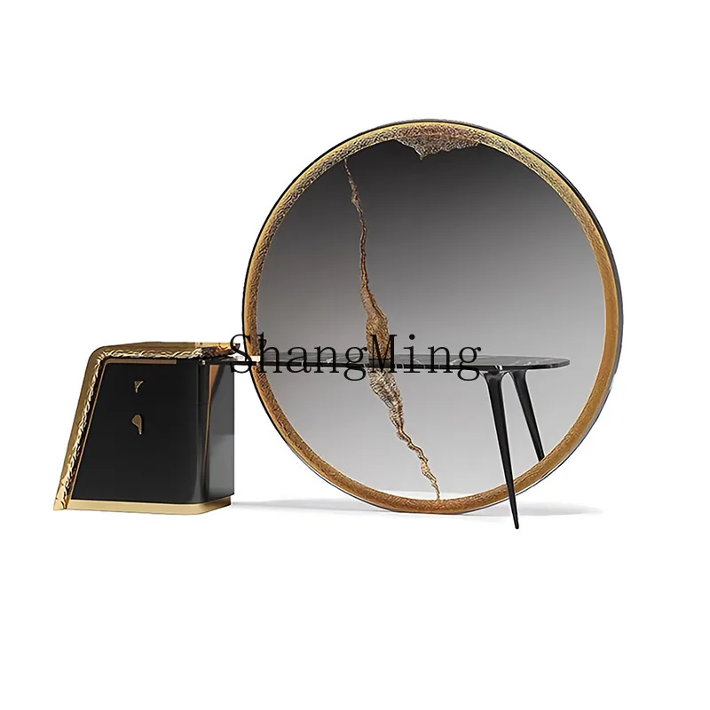 DSA light luxury high-end master bedroom solid wood dresser storage cabinet integrated creative makeup table with mirror
