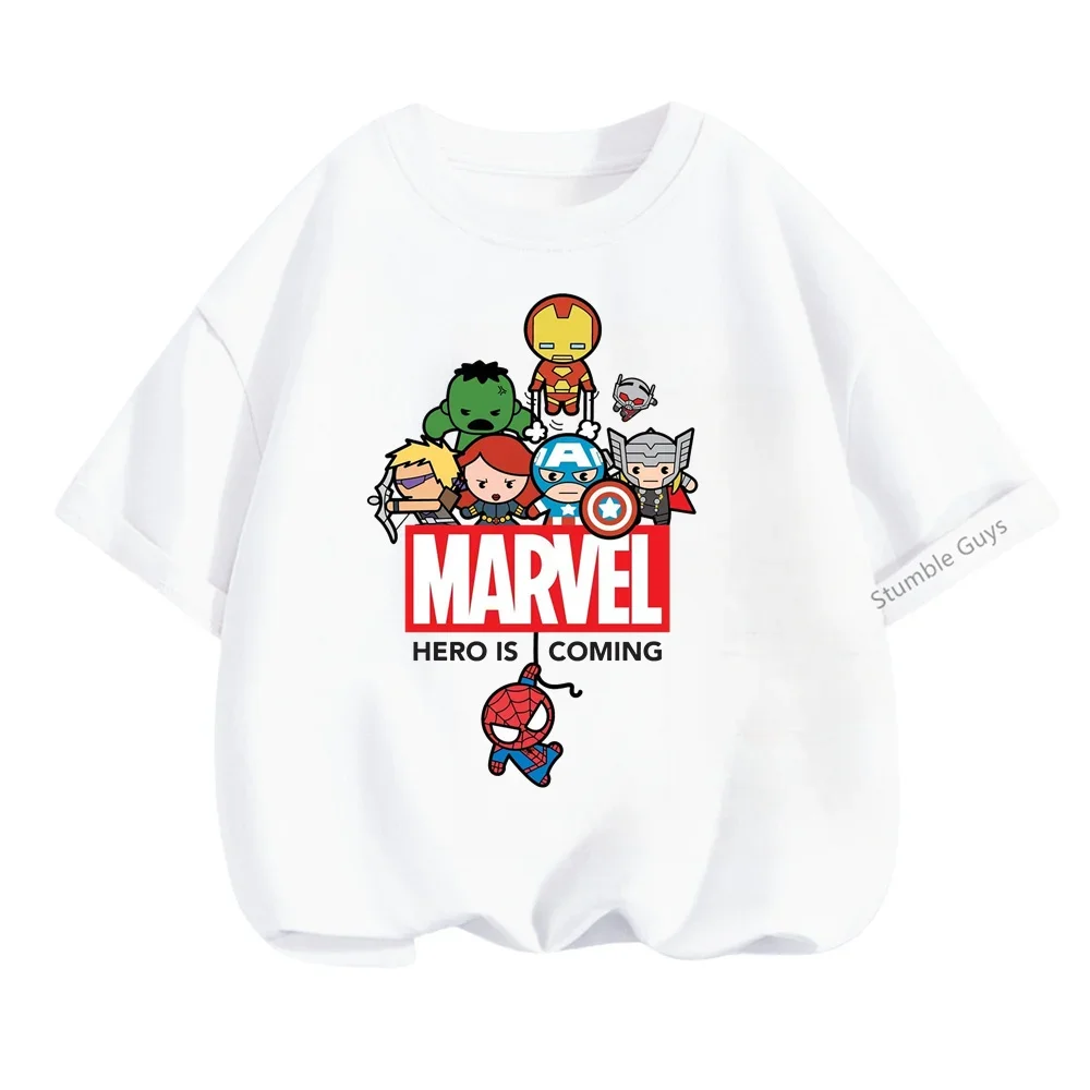 Marvels Child T-Shirts Summer The Avengers Kids T Shirt Children Cartoon Kawaii Casual Clothes Super Hero Top Boy Girl Tee Shirt