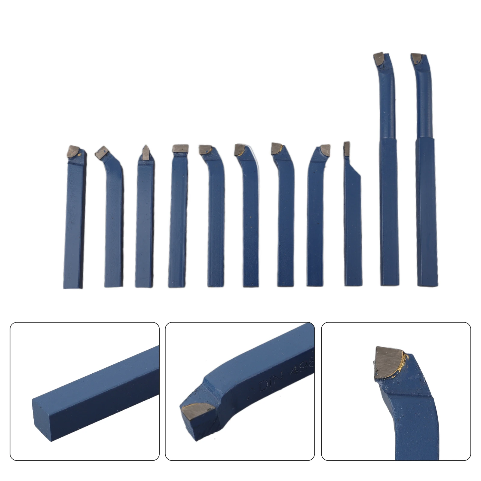 

External Turning Tool Blue Carbide Tip Metal Lathe Tools 10mm/12mm 11Pcs/Set Tipped Tool Accessories Parctical