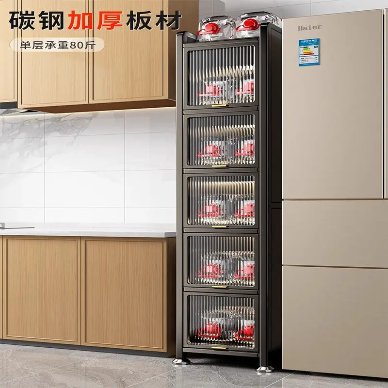 Kitchen crevice storage cabinet, floor to floor multi story storage cabinet, ultra narrow refrigerator crevice storage cabinet