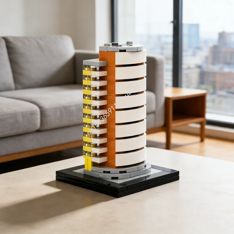 

206 деталей MOC Architecture Skylines: Модель здания «Оберон» в Братиславе, конструктор, развивающая игрушка, рождественский подарок