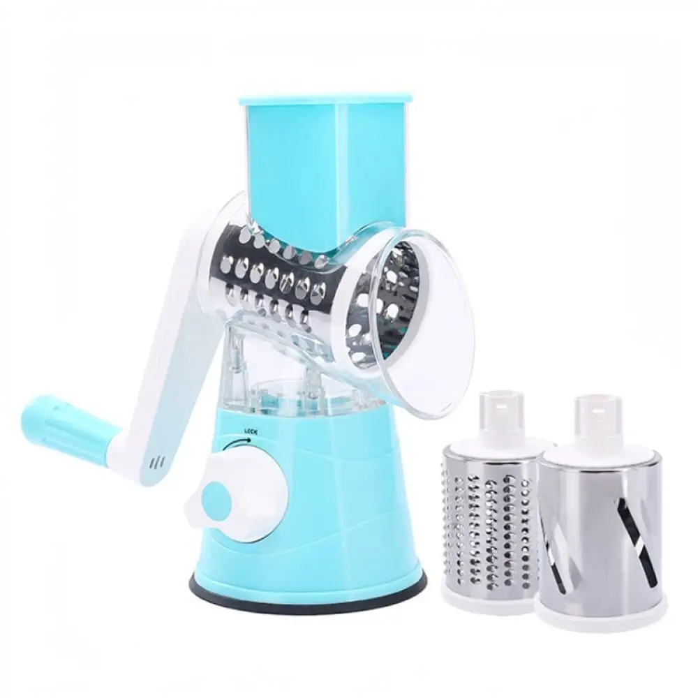 Durable Manual Rotary Vegetable Grater Shredder Stainless Steel Slicer Kitchen Gadget For Fast Food Preparation