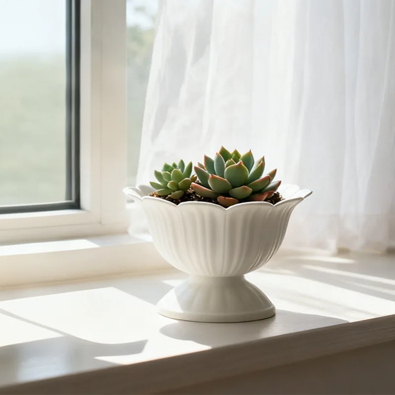 Round Planting Plastic Roman Small Flower Pot Nordic Desktop High Value Mini Simple
