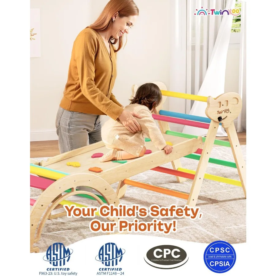 7 في 1 مجموعة مثلث بيكلر قابلة للطي طفل رضيع تسلق اللعب الصلبة خشبية مونتيسوري تسلق مجموعة متسلق الطفل لعب داخلي #3