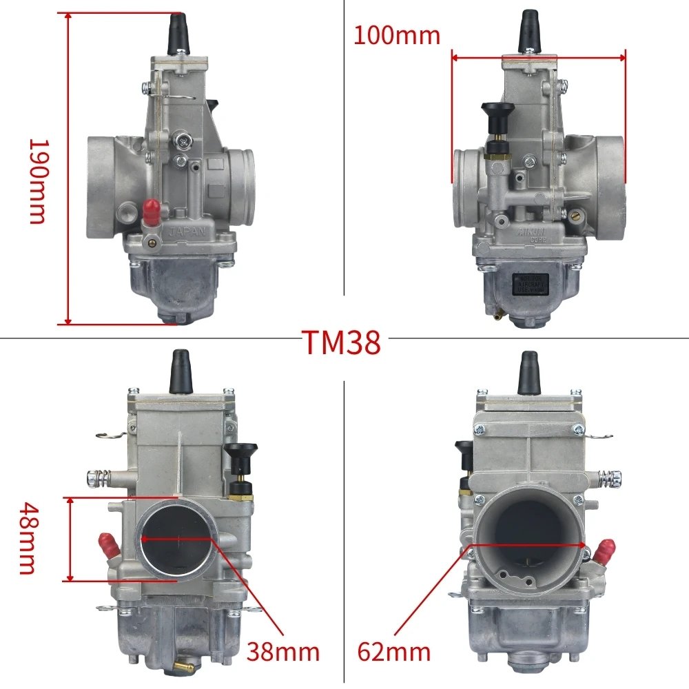 

for MIKUNI TM38 TM38 85 TM38 86 Flat Slide for Honda XR600 XR650 NX650 Motorcycles 38mm 47mm Performance Carb Carburetor