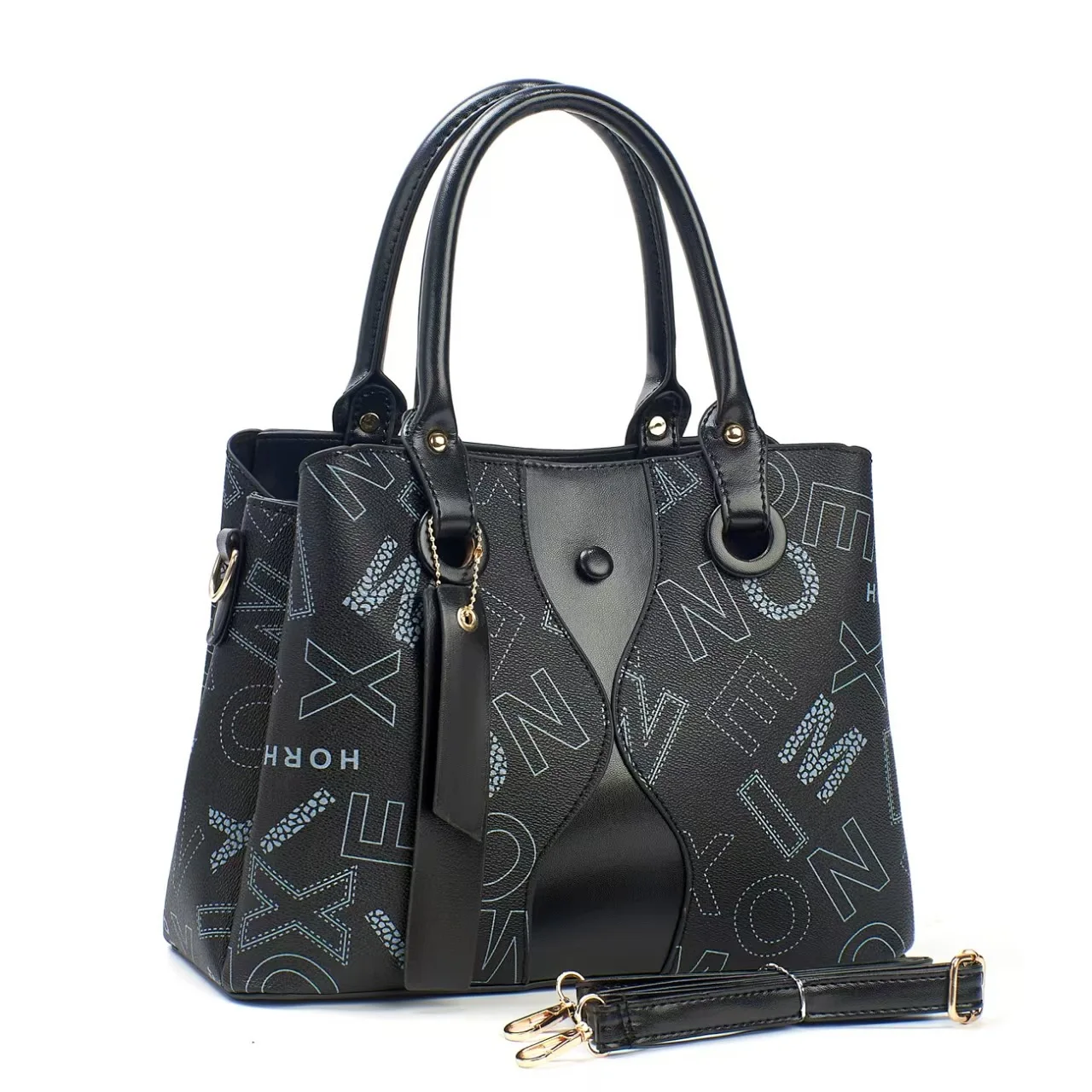 

New Letter Print Shoulder Bag for Women Large Capacity Tote Bag with Top Handle, Minimalist Crossbody Purse for Daily Use