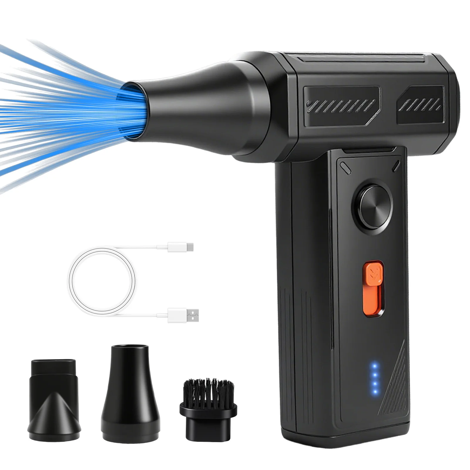 

Dc 5V 4-Speed Adjustable Mini Turbojet Fan 52M/S Wind Speed 110000/130000Rpm Duster For Car Household Cleaning