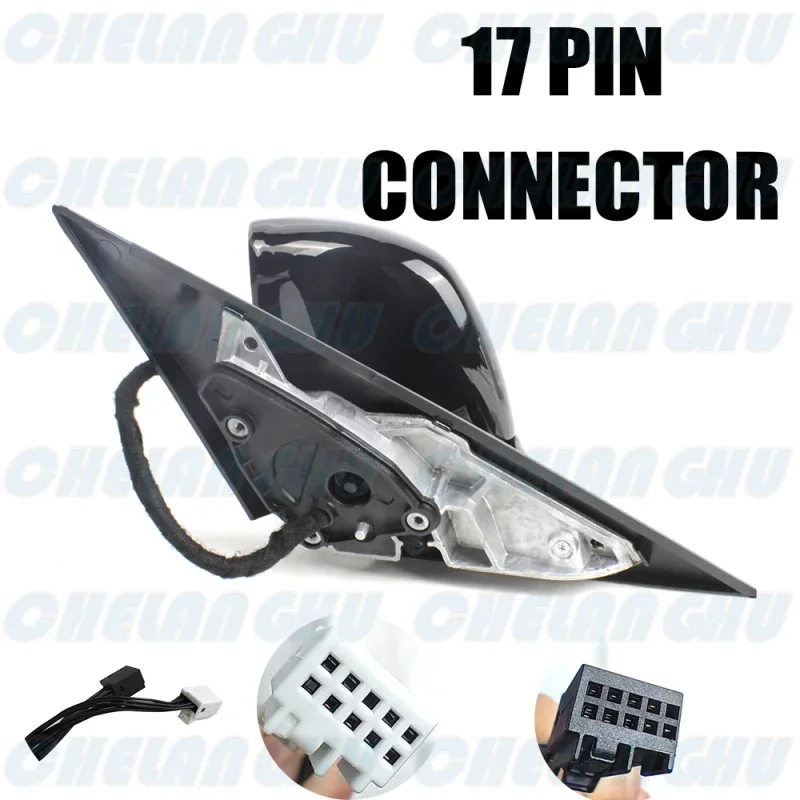 For Benz W212 E300 E200 E360 E400 2010 2011 2012 2013 2014 2015 Left Side 17 Pins Black Painted Power Fold Mirror Assembly