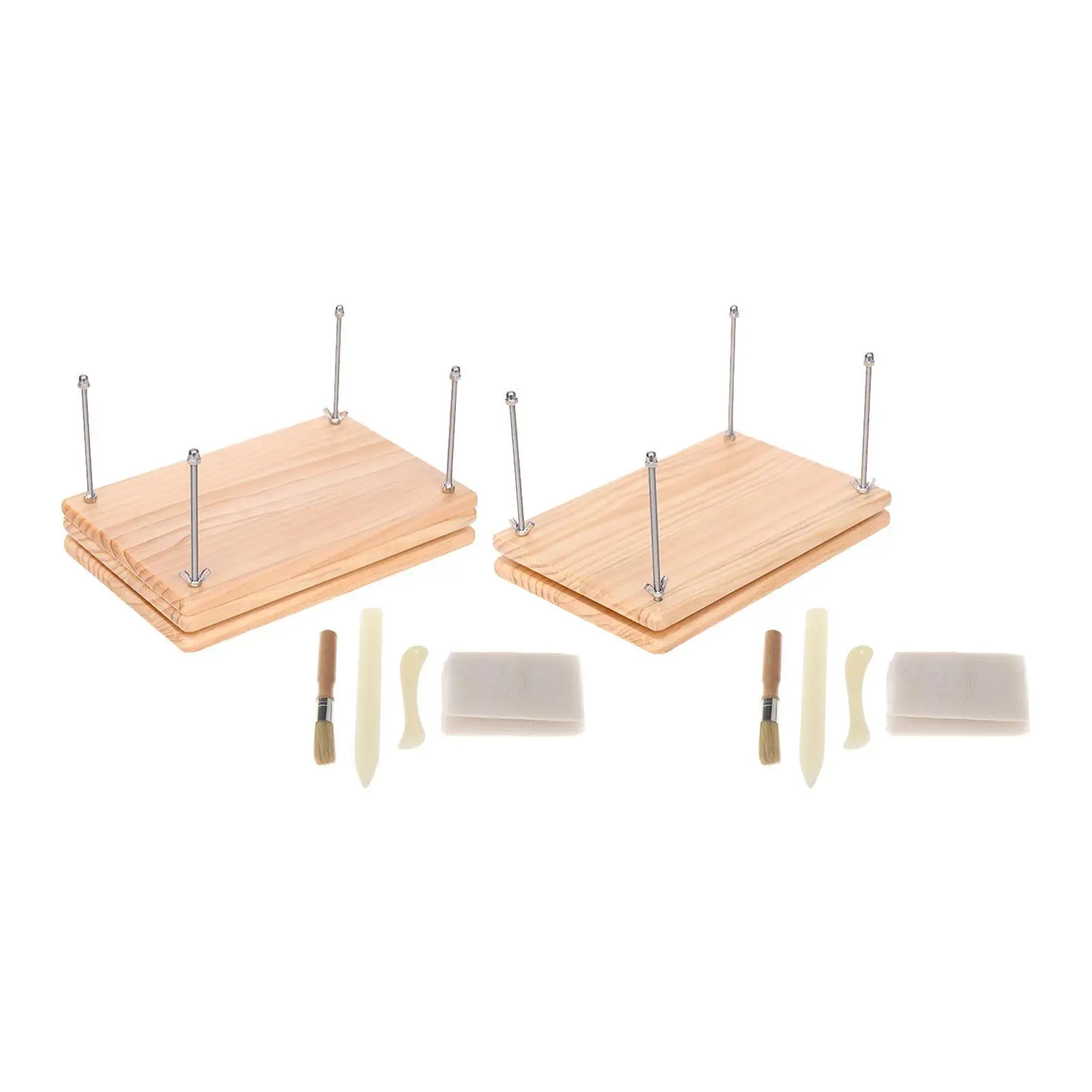 Wooden Book Press Tools with Screws Book Binding Press Clamp for Greeting Cards Tags Documents Ticket Marking DIY Bookbinding