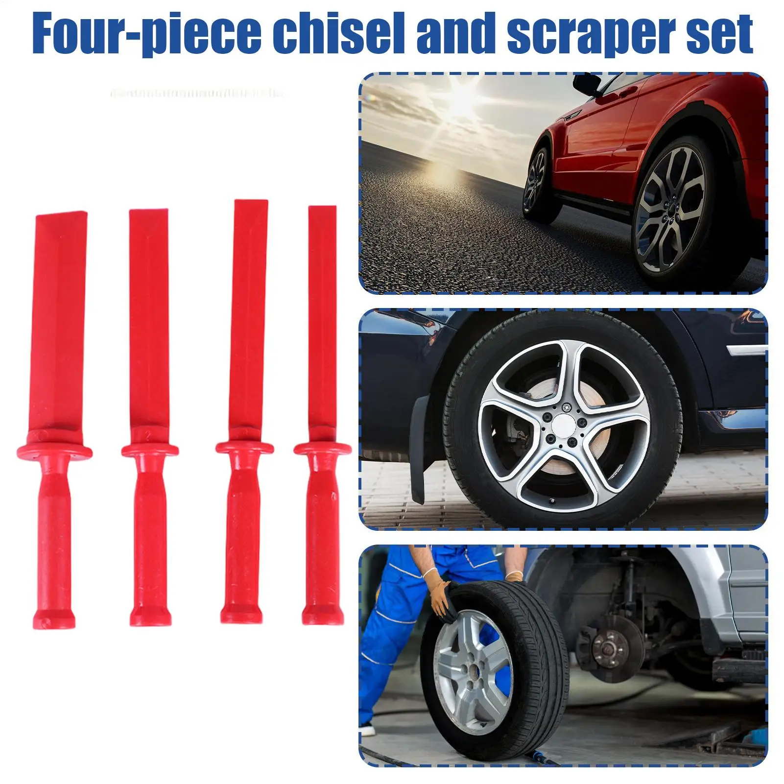 4PCS Car Trim Removal Tool Adhesive Cleaning Chisel Scraper Kit Portable Dynamic Balance Panel Tire Automotive Audio Trim Tool