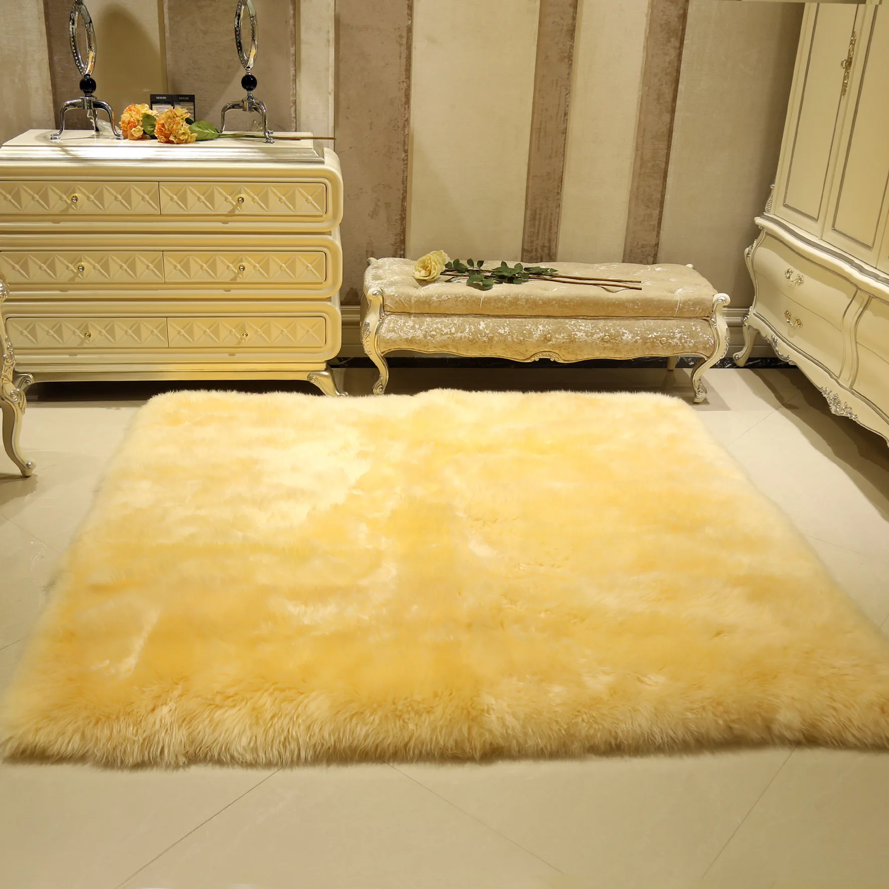 100% Wool Carpets For Living Room Bedroom Real Sheepskin Fur Rug Long Hair Soft Carpet And Rugs Kids Room Thicken Fluffy Mat
