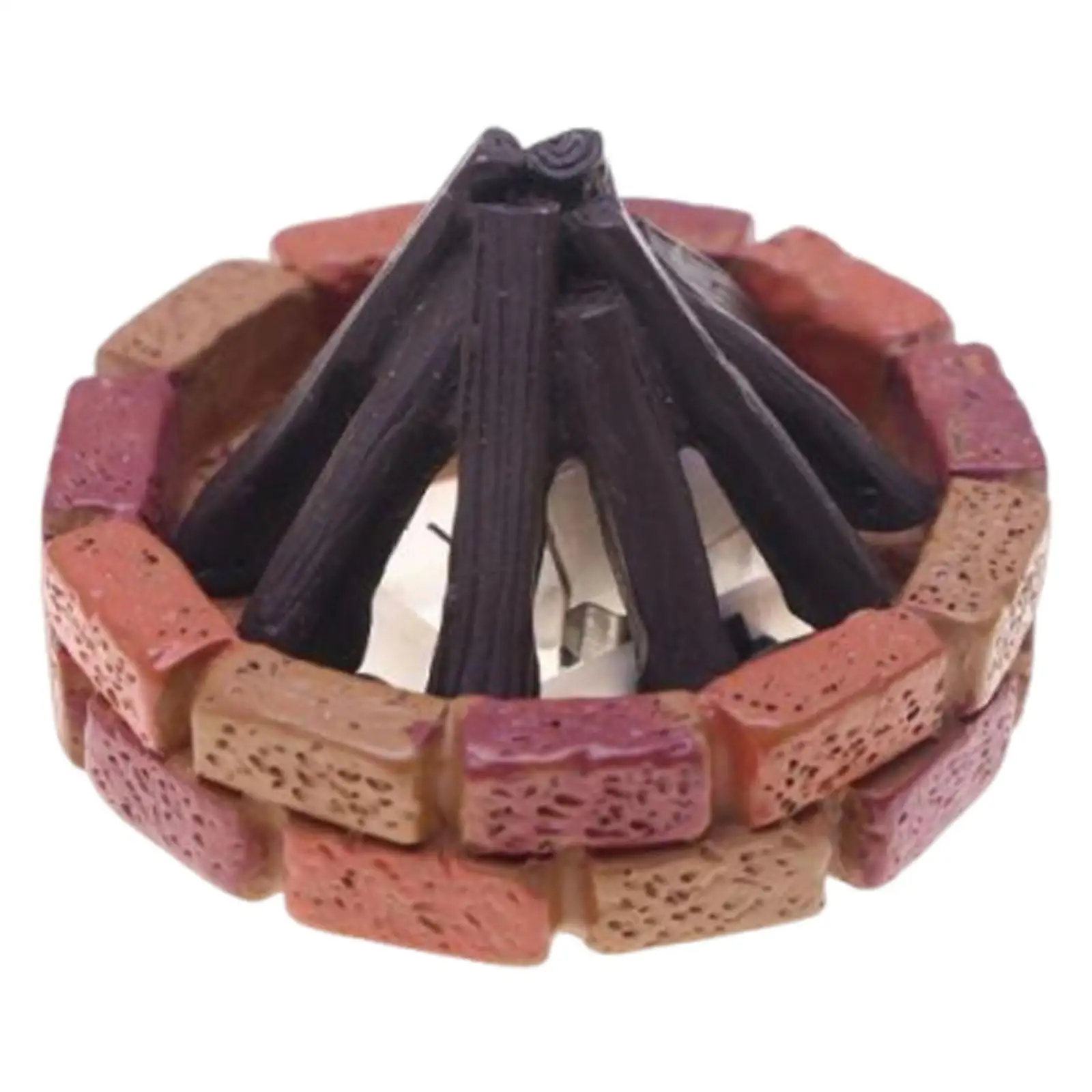 Ornamento de fogueira em miniatura para casa de bonecas para decoração de adereços fotográficos de micro paisagem