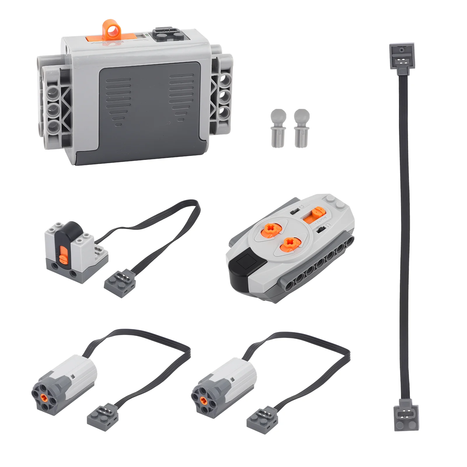 Image of MOC Power Functions Servo Zugmotor Batteriekasten Schalter Licht IR-Fernbedienung Empfänger Technische Teile Set Bausteine