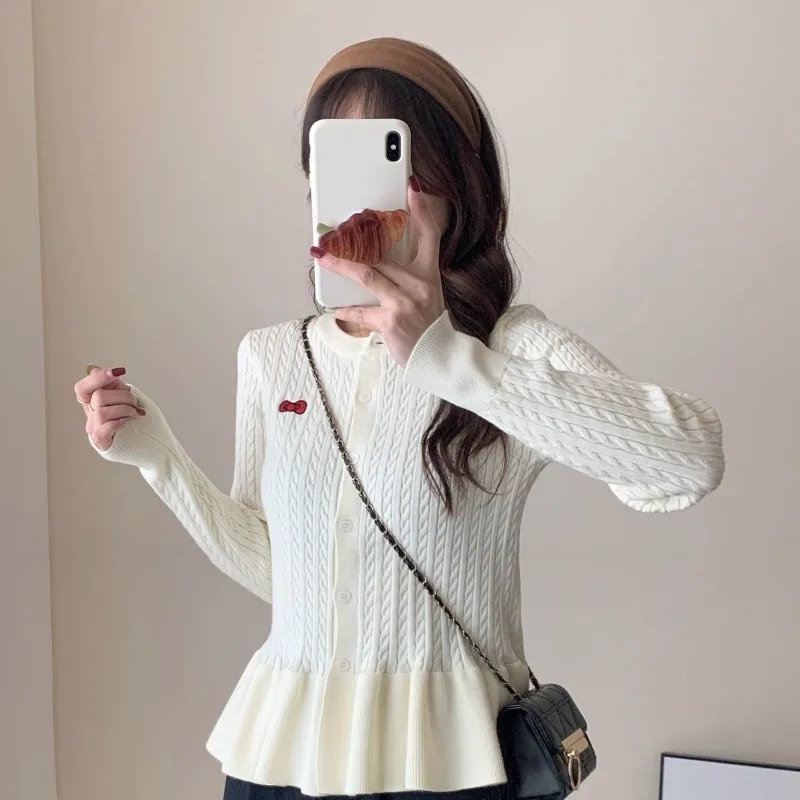 

Women's Spring Autumn Sweater Tops Knit Cardigan Innerwear Casual Design Retro Niche Thin New Fashion Loose Comfortable Brand