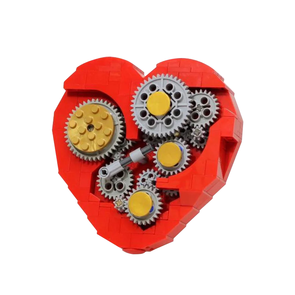 Gobricks MOC San Valentino Macchinari Meccanismo Cuore Tempo Building Block Set Forma d'amore Mattoni fai da te Giocattoli per bambini Ragazza regalo