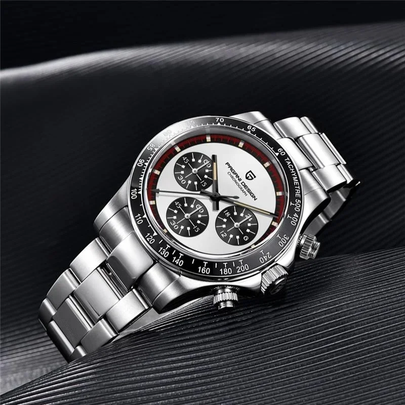 New PAGANI DESIGN Brand Design Quartz Watch Fashion Ceramic Bezel Chronograph Waterproof 100m Stainless Steel Watches For Man